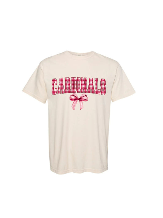 Gingham cardinals tee