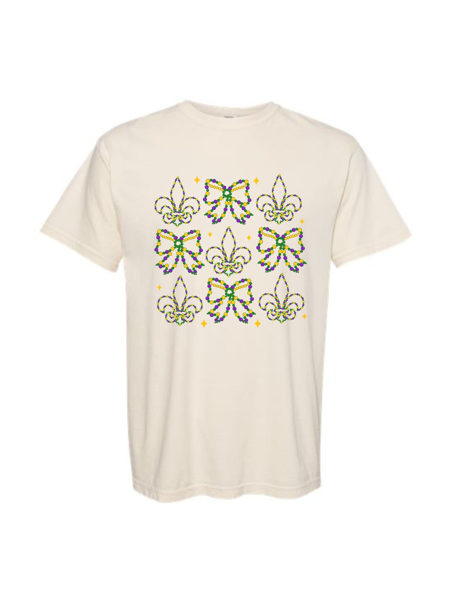 Mardi Gras Fleur De Lis and Bow Tee