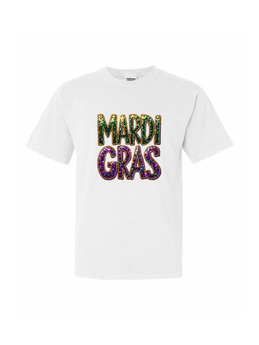 Faux Sequin Mardi Gras Tee