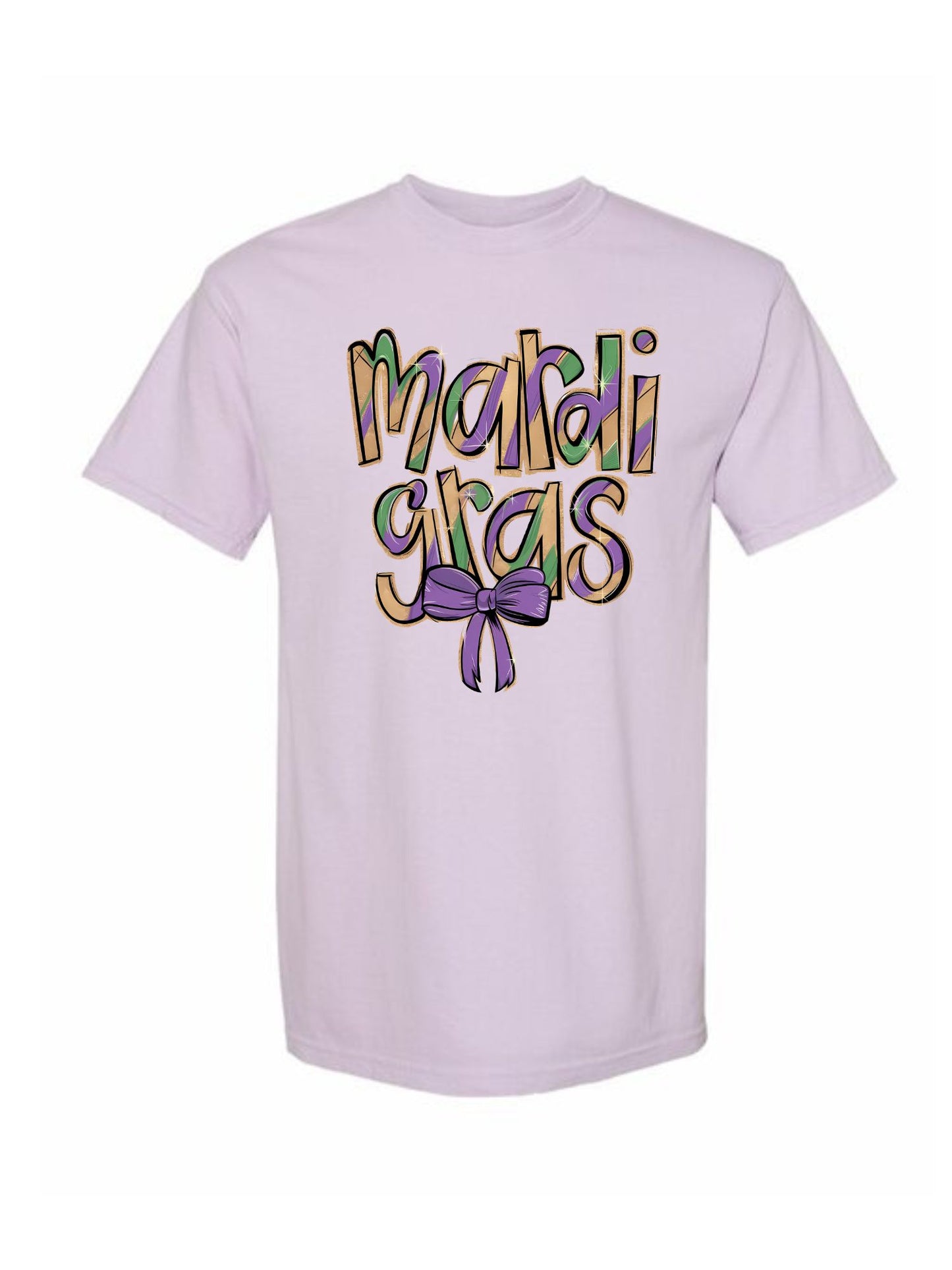 Cute Mardi Gras with Bow Tee