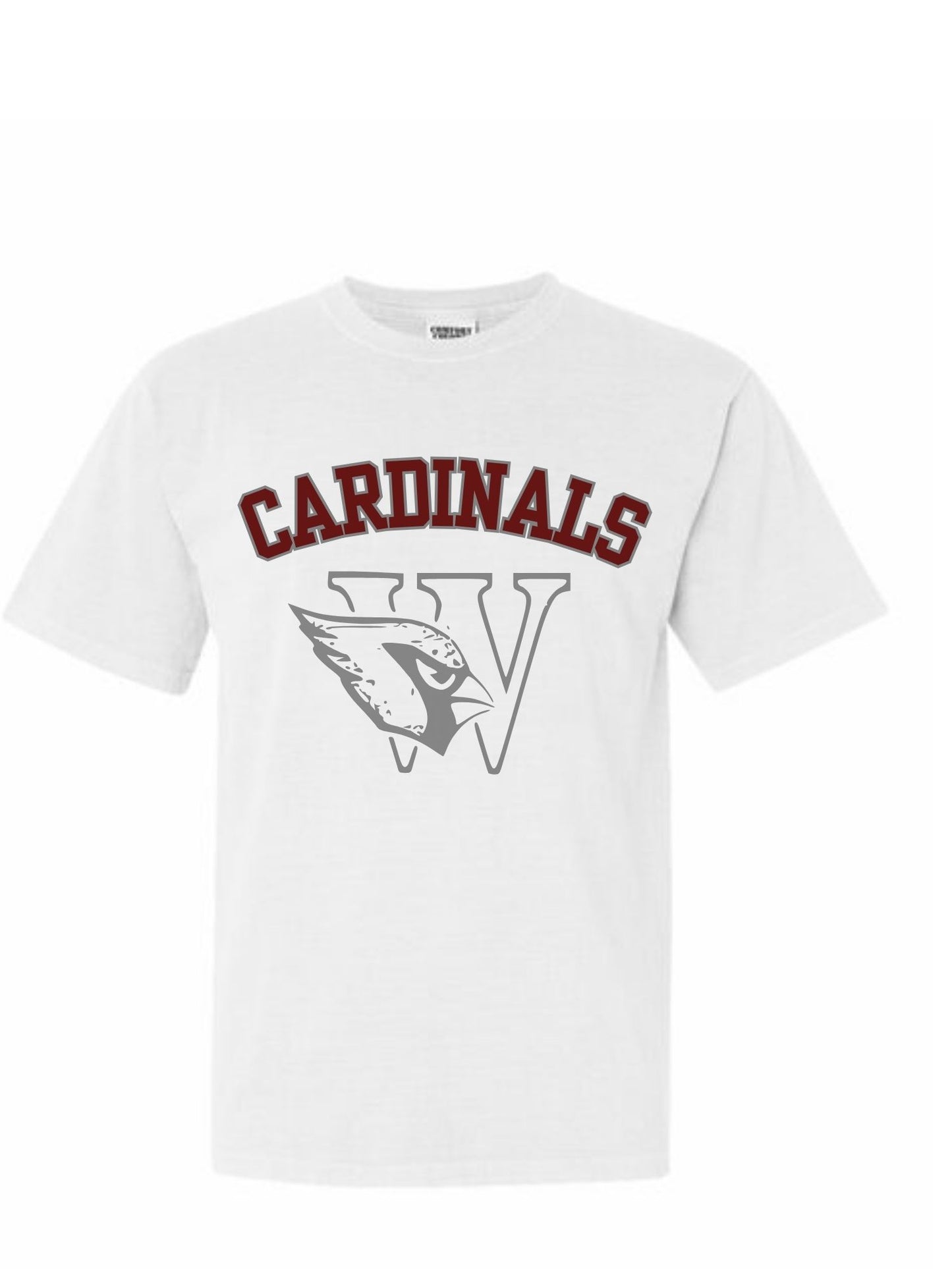 Cardinals with faded school logo