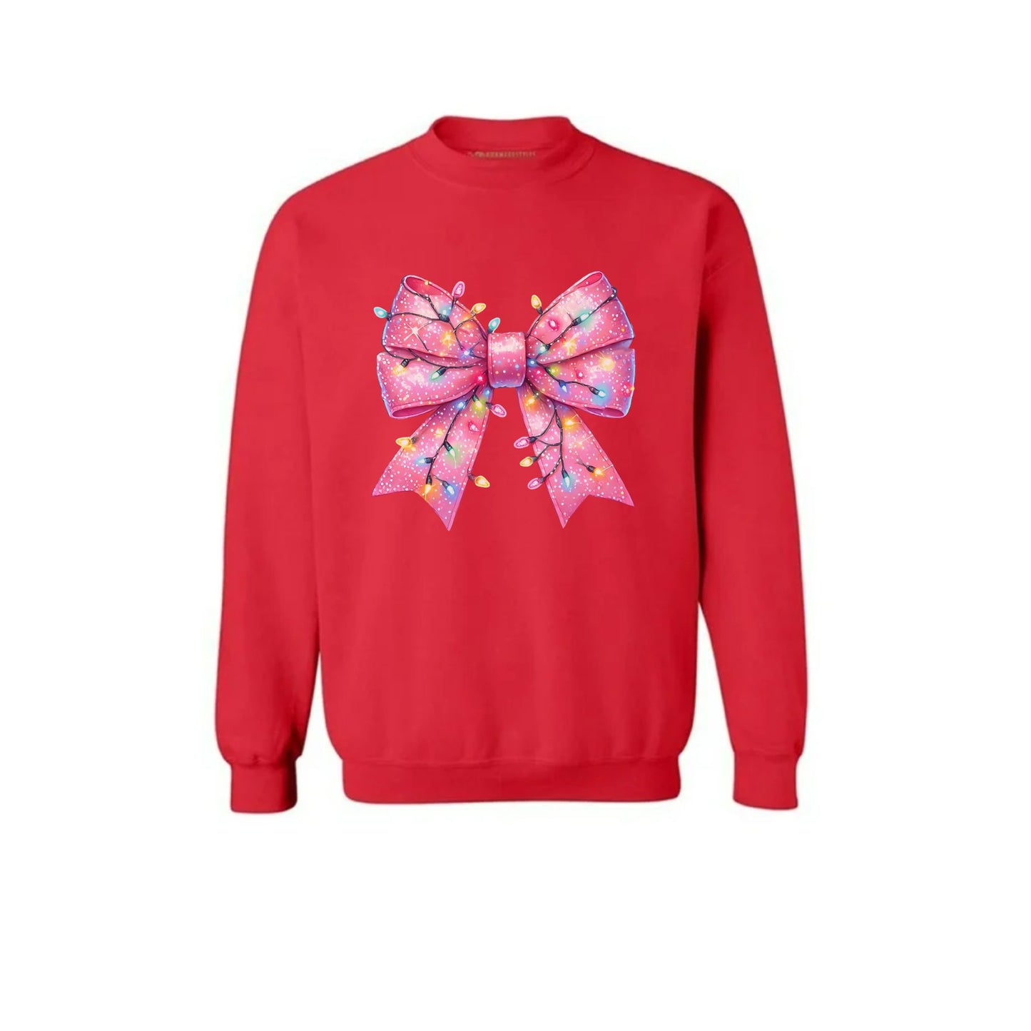 Pink bow with Christmas lights Sweatshirt