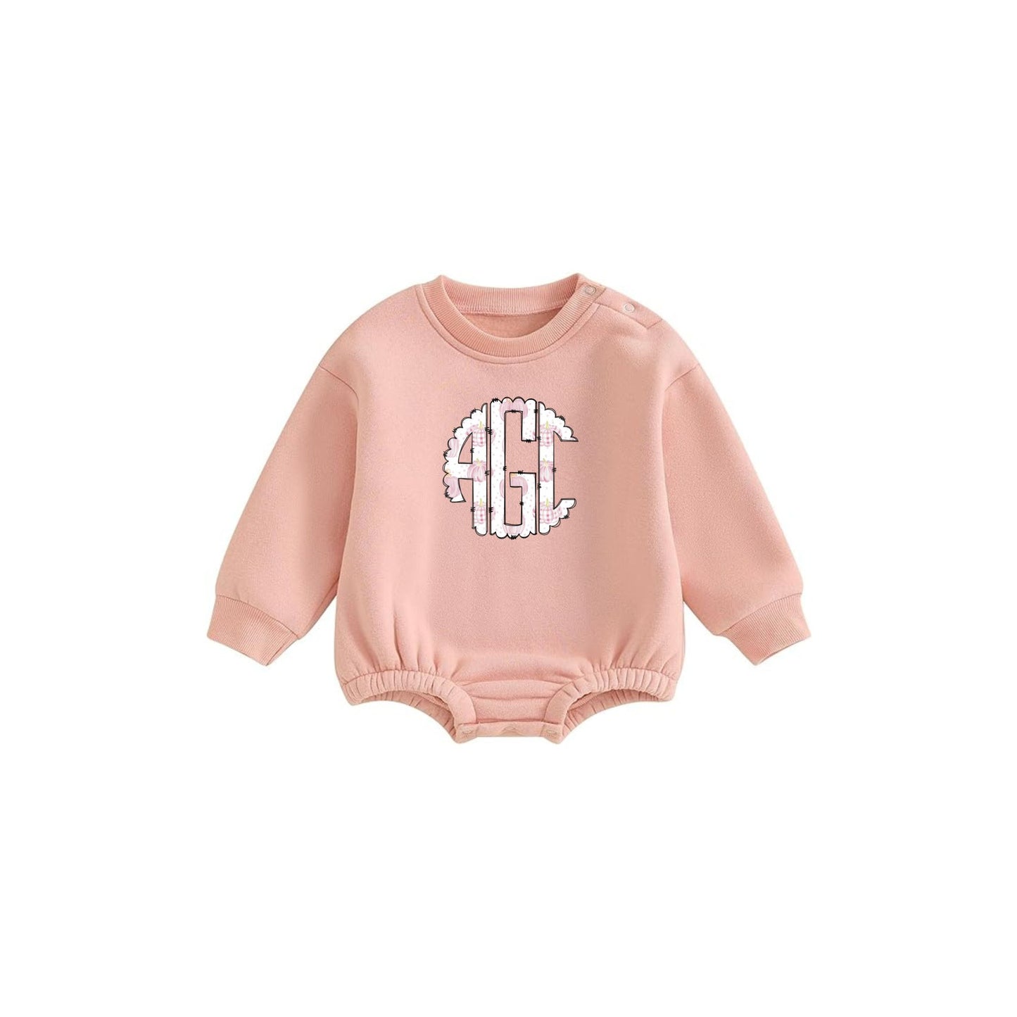 Girls Pumpkin initial sweatshirt bubble