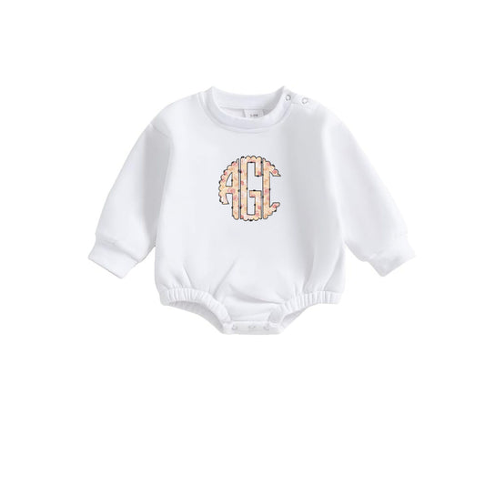 Girls Rose initial sweatshirt bubble