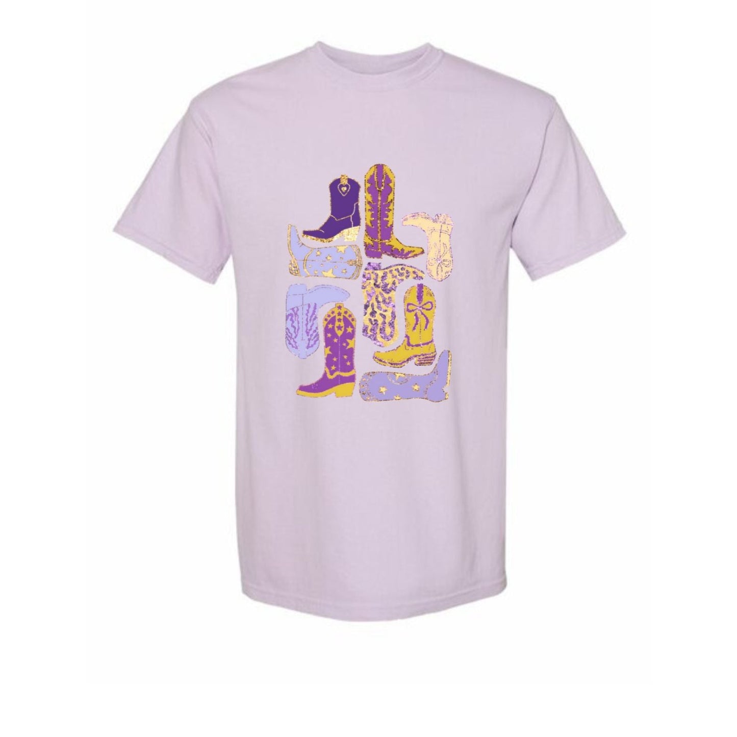 Purple and Gold Boot Tee